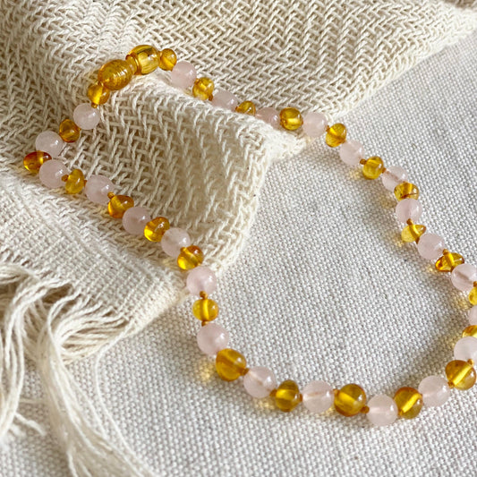 Amber Necklace - Honey and Rose