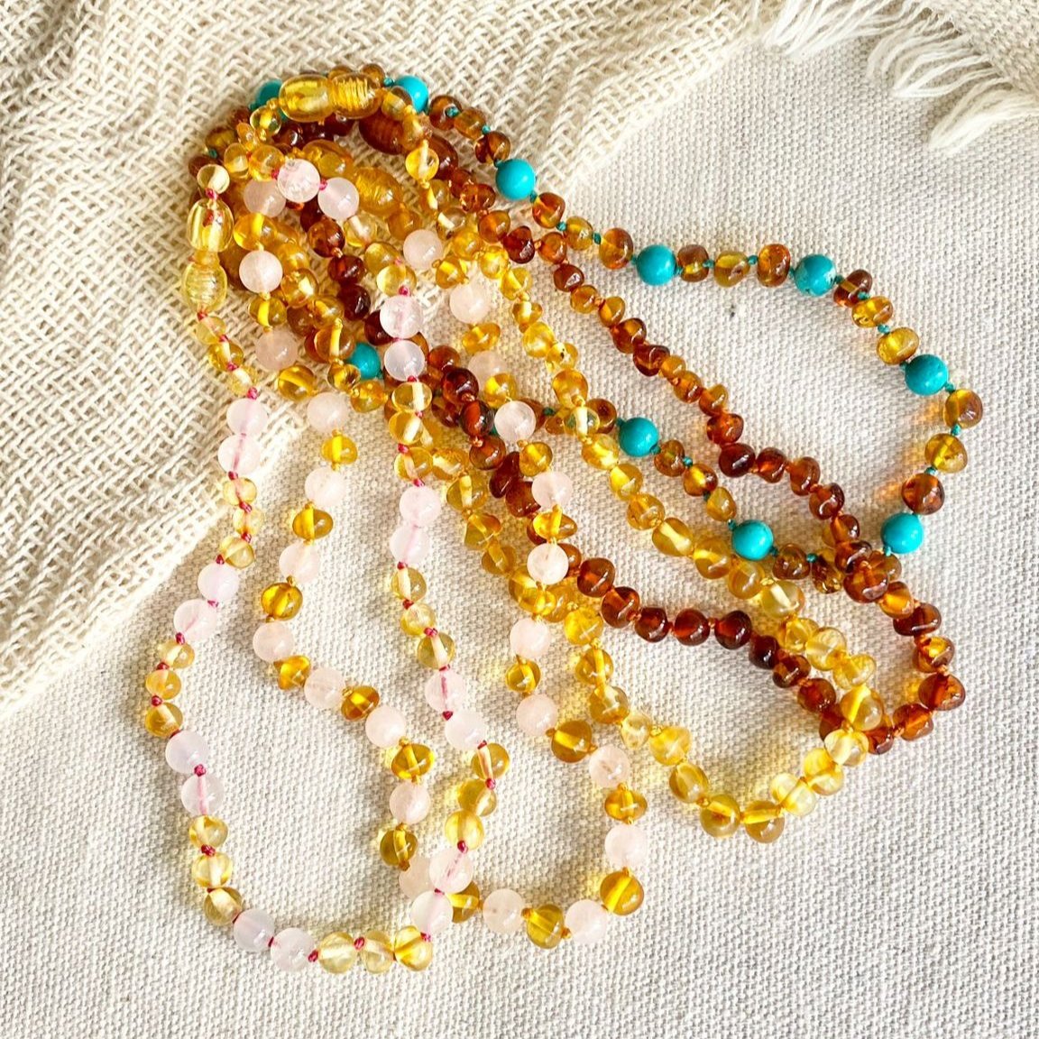 Colar de Âmbar - Cognac