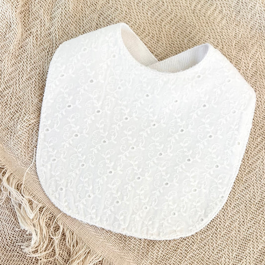 Waterproof Bib IVORY ENGLISH EMBROIDERY