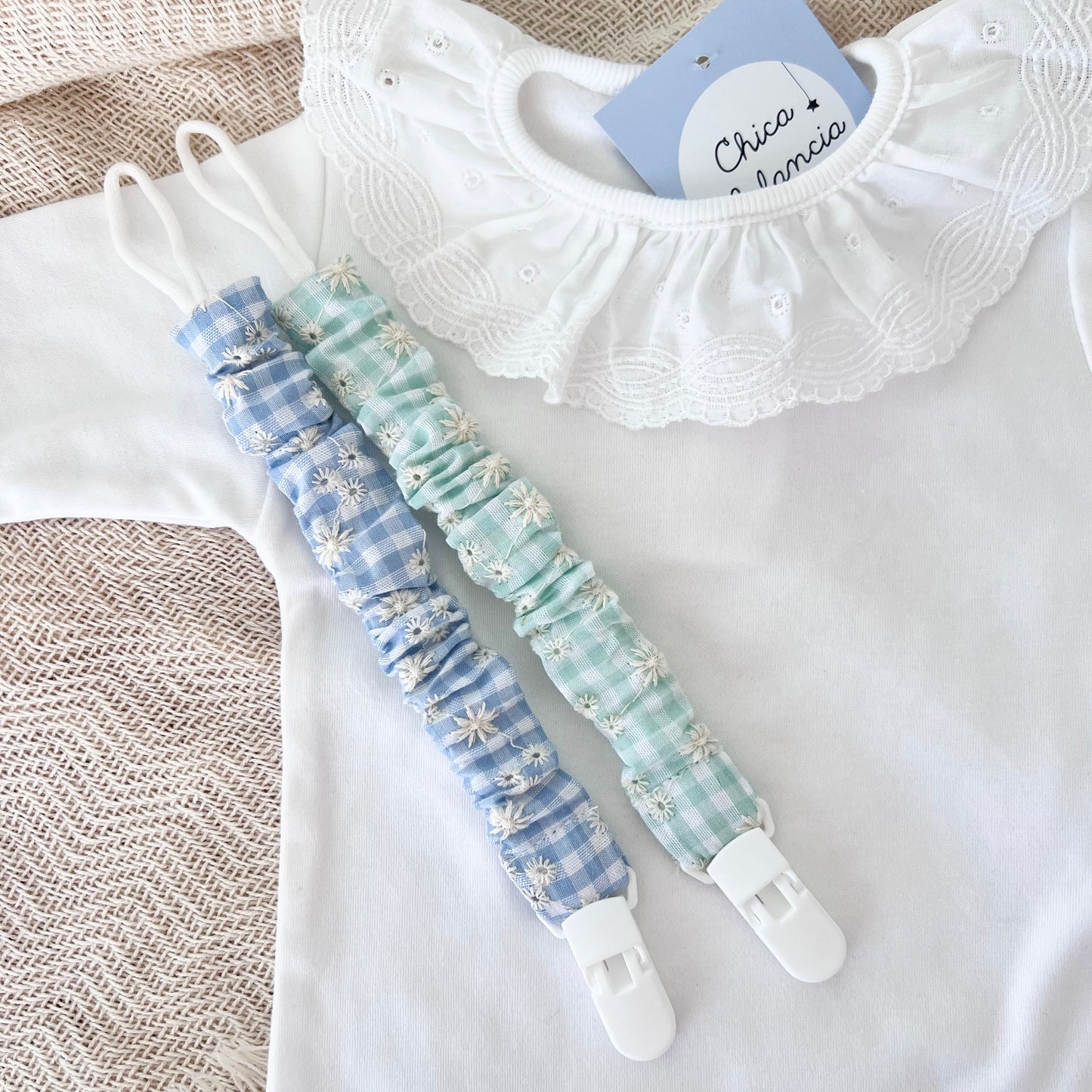 CARMEN EMBROIDERED Pacifier Clip