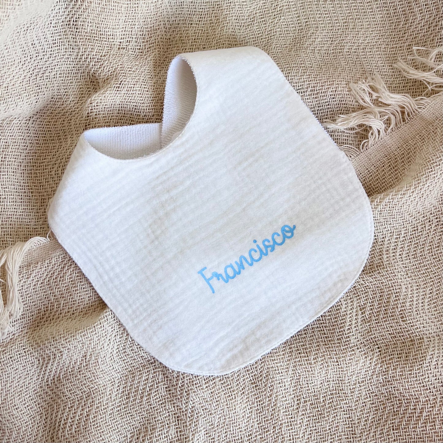 Waterproof Bib PENELOPE WHITE  (Costumizable)