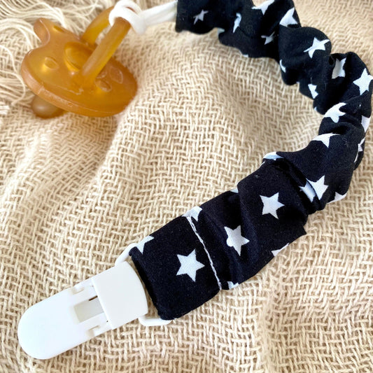 DENIM STARS Pacifier Clip 