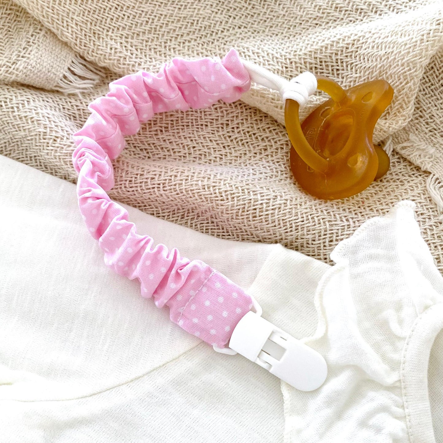 JASPER PINK Pacifier Clip