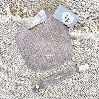 PENELOPE SET (Waterproof Bib and Paci Holder)