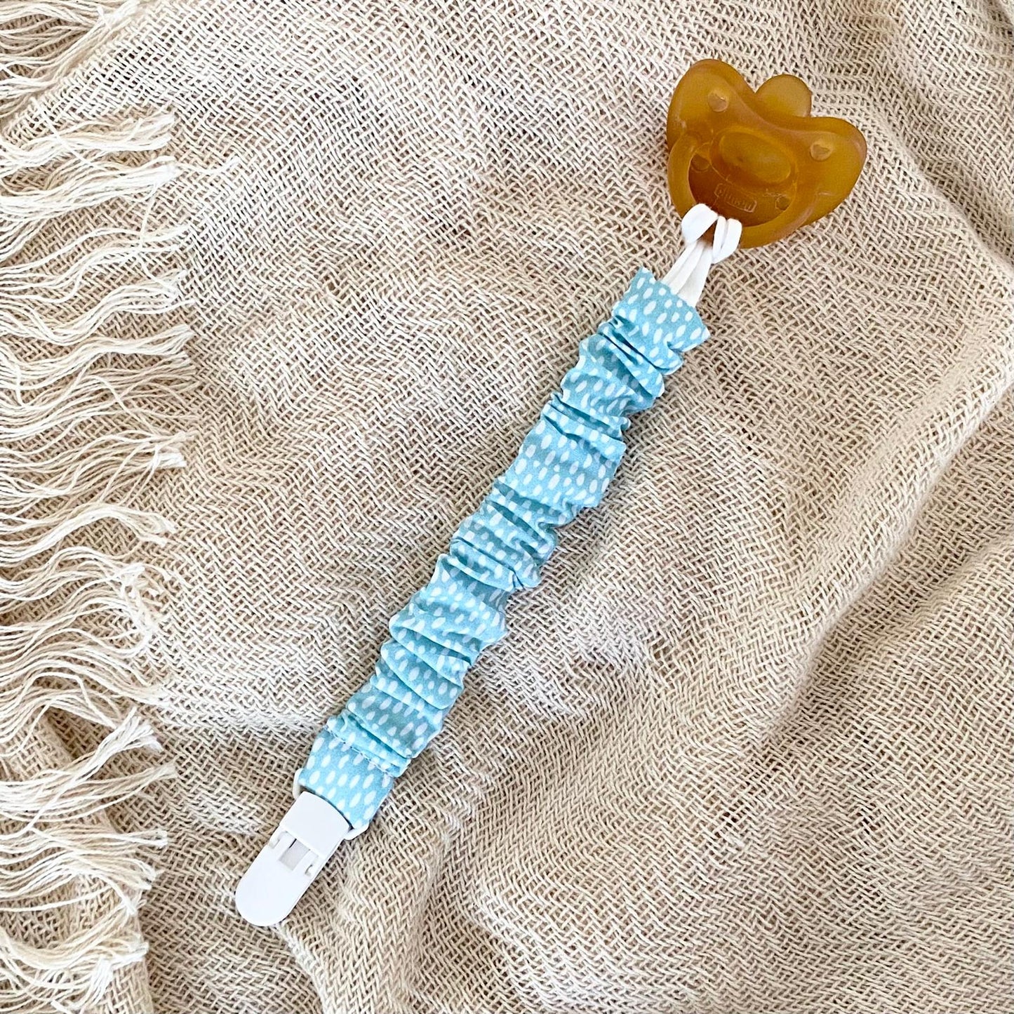 DENIM STARS Pacifier Clip 